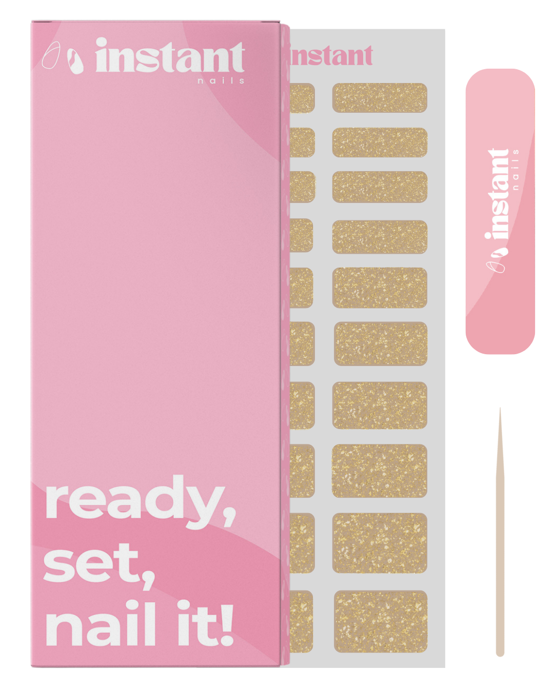 Negleindpakninger glitrende guld