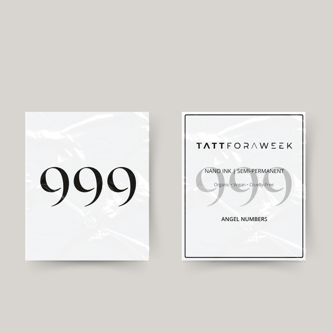 Tijdelijke tattoo angel numbers 999