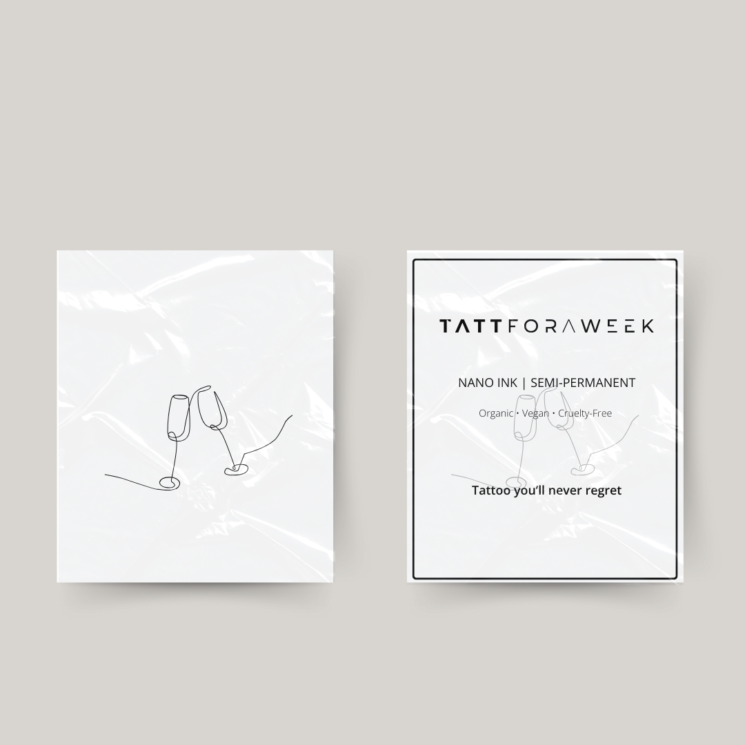 Midlertidige tatoverings champagneglas