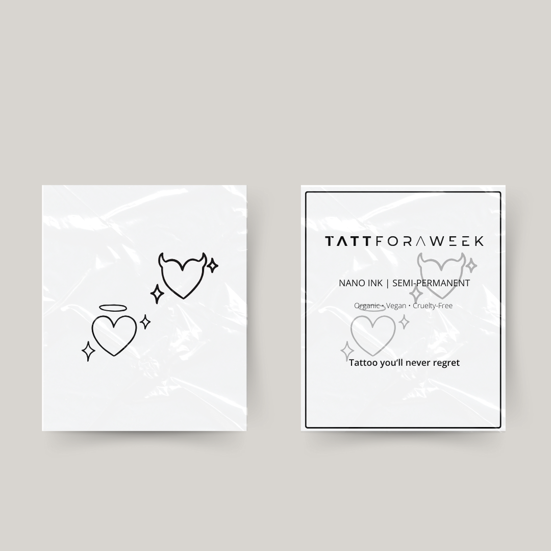 Midlertidig matchende tatovering engel & bølle