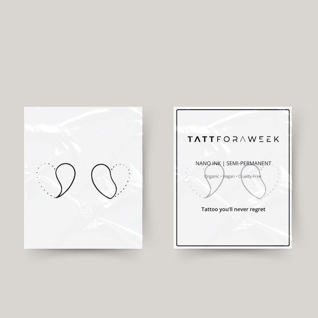 Midlertidige matchende tatoveringer hjerter