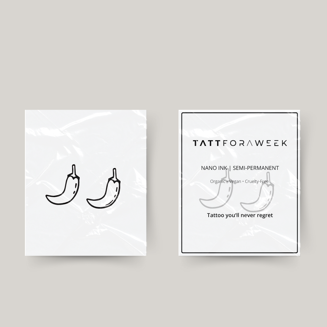 Midlertidig matchende tatovering peberfrugter