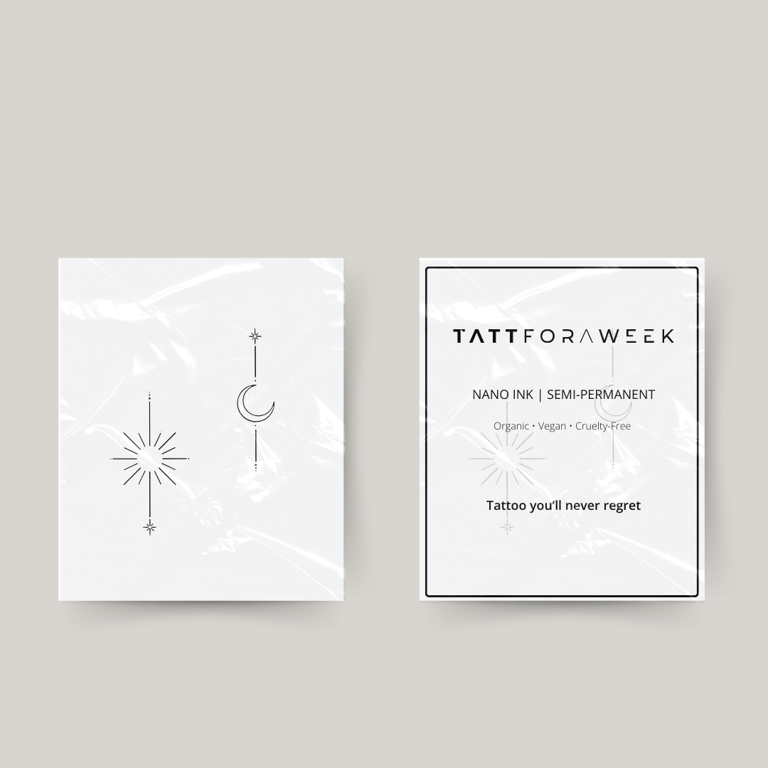 Midlertidig matchende tatovering sol & måne