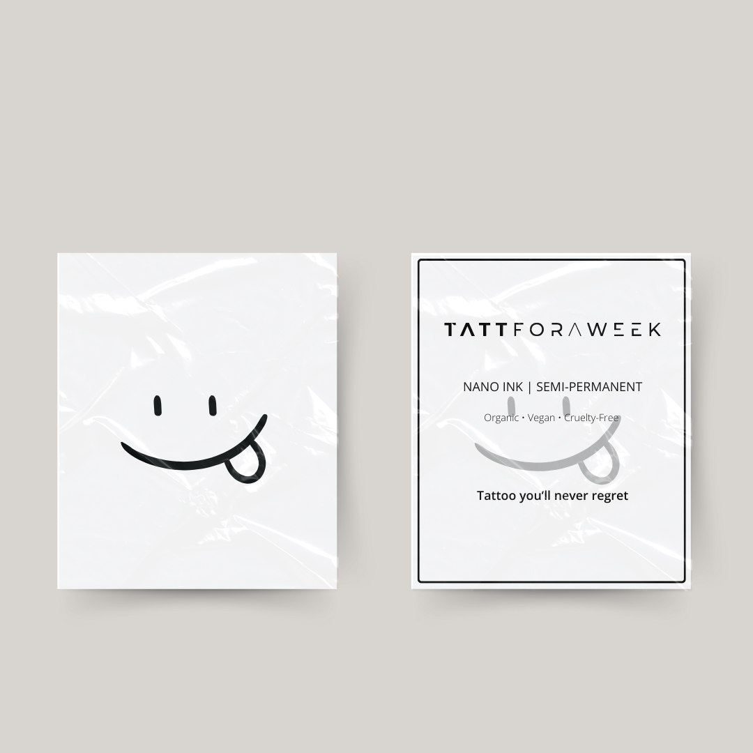 Midlertidig tatoveringssmiley med tunge