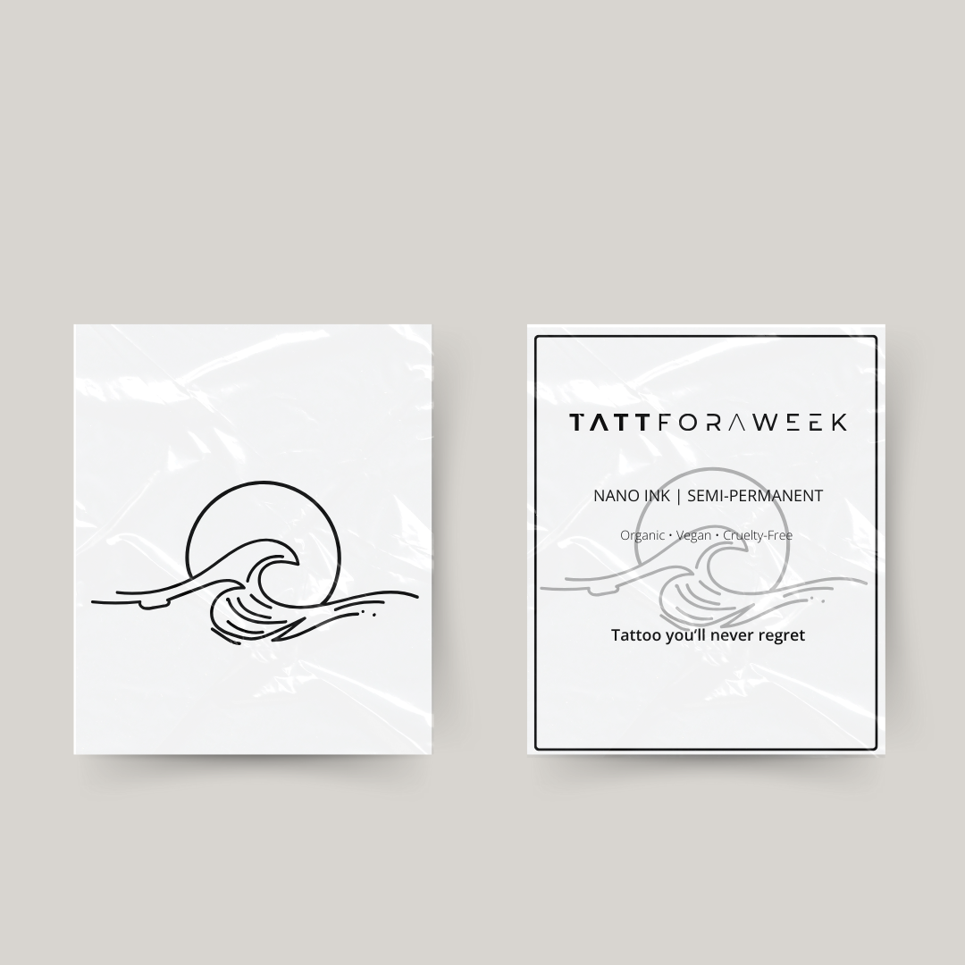 Midlertidig tatovering hav, sol og bølger