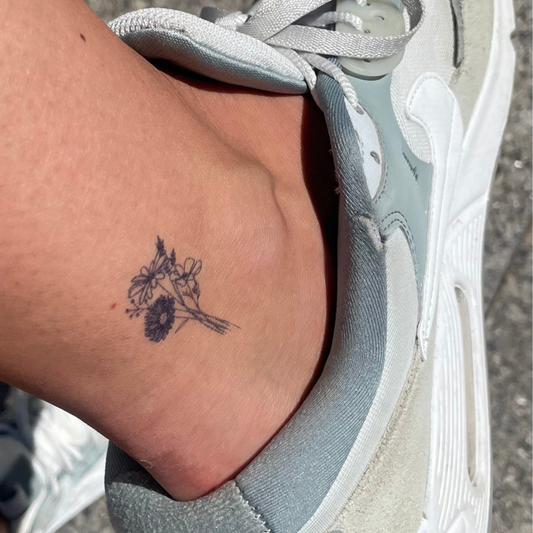 Midlertidige tatovering vilde blomster