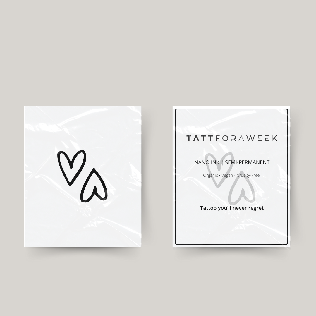 Midlertidig tatovering 2 hjerter