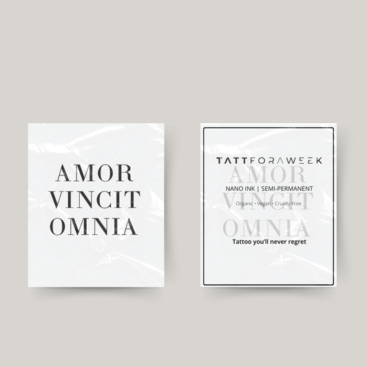 Midlertidig tatovering amor vincit omnia