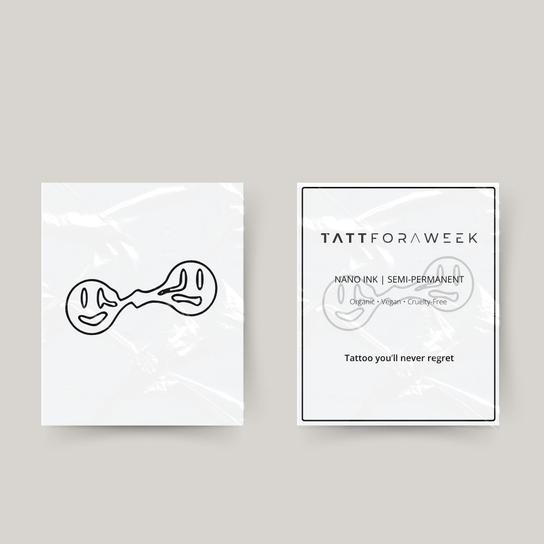 Midlertidig tatovering med sammenflettede smileyer