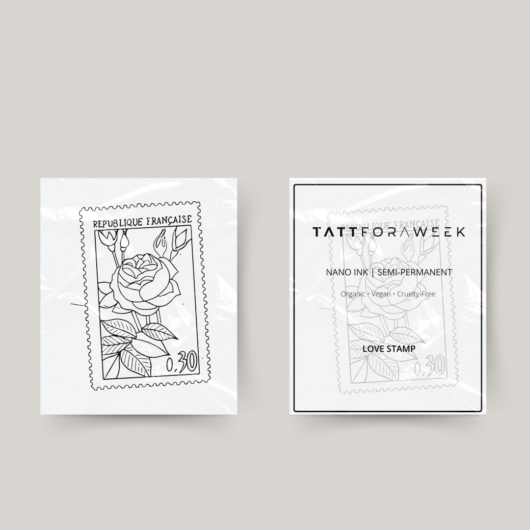 Tijdelijke tattoo postzegel roos