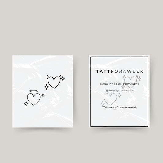 Midlertidig matchende tatovering engel & bølle