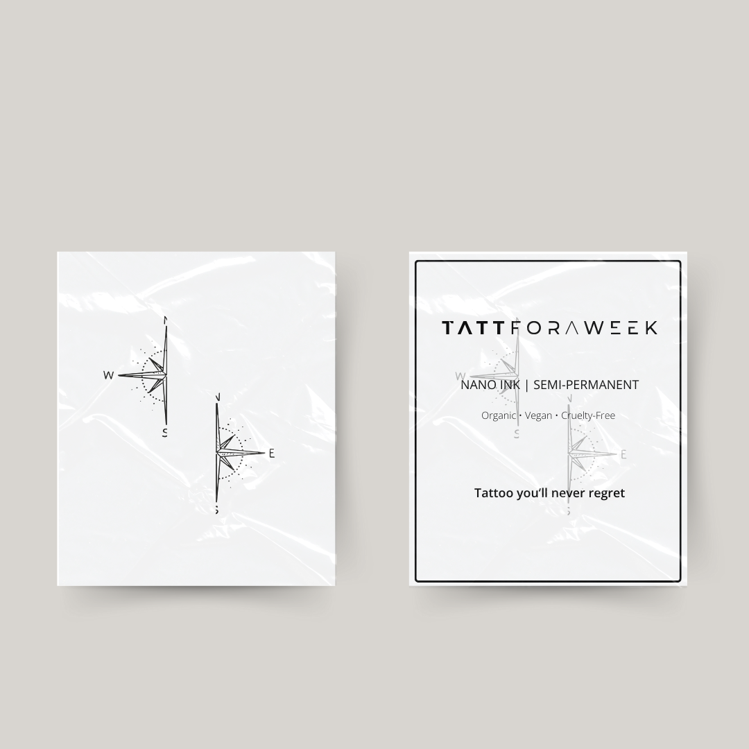 Midlertidig matchende tatovering kompas