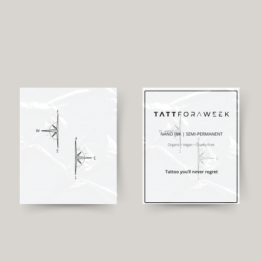 Midlertidig matchende tatovering kompas