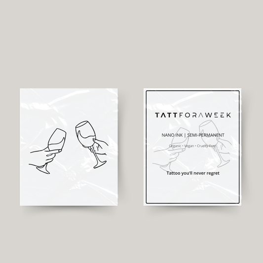 Midlertidig matchende tatovering vinglas