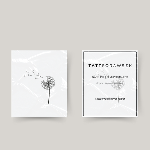 Midlertidig tatovering mælkebøtte