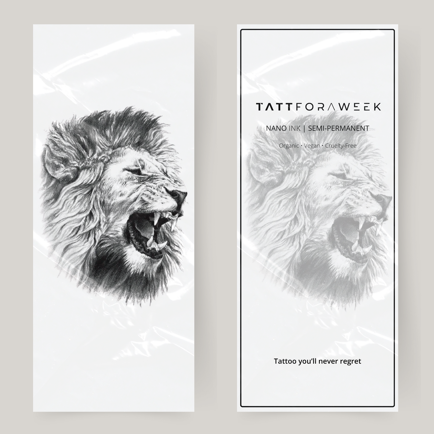 Stor falsk tatovering brølende løve