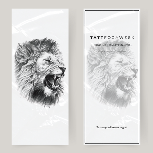 Stor falsk tatovering brølende løve