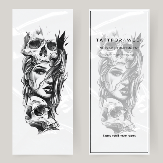 Stor falsk tatovering kvinde & kranier