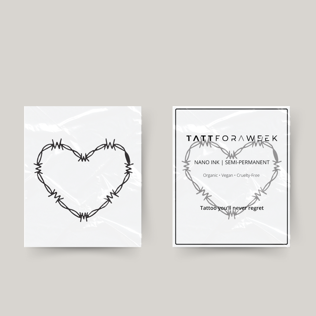 Tijdelijke tattoo hartje prikkeldraad