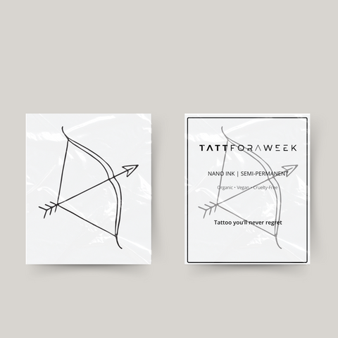 Midlertidig tatovering bue og pil